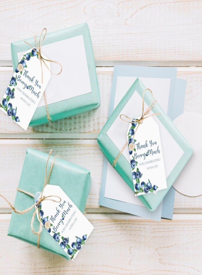 Fangleland 50Pcs Blueberry Thank You Tags Party Decorations, Thank You Berry Much Fruits Themed Gift Tags for Birthday Baby Shower and Bridal Shower Party. - Image 2